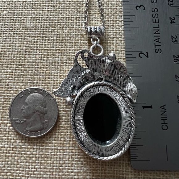 New Pink Triplet Opal Dichroic Acrylic Silver Overlay Pendant - Picture 4 of 5